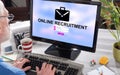 Online recruitment concept on a computer