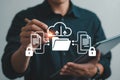 Cloud computing data security network storage file transfer management system technology concept Royalty Free Stock Photo