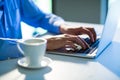 Man using laptop alone Royalty Free Stock Photo