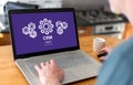 Crm concept on a laptop Royalty Free Stock Photo
