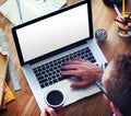 Man Using Laptop in the Office Royalty Free Stock Photo