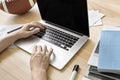 Man using laptop in office