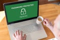 Password protected concept on a laptop Royalty Free Stock Photo