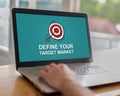 Target market concept on a laptop Royalty Free Stock Photo