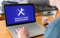 Website maintenance concept on a laptop Royalty Free Stock Photo