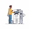 Man using office printer with paper output Royalty Free Stock Photo