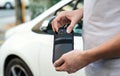 Putting car keys in RFID anti-theft wallet