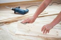 Man using sandpaper