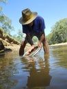 Man using sieves