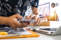 Man using smart phone for mobile payments online shopping,omni channel, Royalty Free Stock Photo