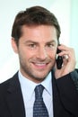 Man using a telephone Royalty Free Stock Photo