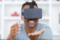 Man using virtual reality mask Royalty Free Stock Photo