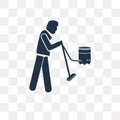 Man Vacuum vector icon isolated on transparent background, Man V