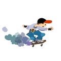 Man vector art cartoon character skate boy Royalty Free Stock Photo