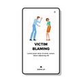 Man Victim Blaming Depressed Young Woman Vector