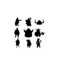 man viking set silhouette design Royalty Free Stock Photo