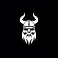 Man viking skull face creative simple logo