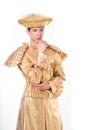 Man in Vintage Gold Fancy Dress Costume