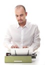 Man with vintage typewriter