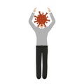 Man with virus head symbol Royalty Free Stock Photo