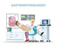 Man visit gastroenterology specialist. Checking digestive system