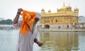 A man visit the Golden temple in Amritsar, India