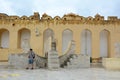 A man visit Jantar Mantar in Jaipur, India Royalty Free Stock Photo