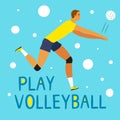 Man volleyball player including play volleyball title
