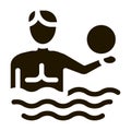 man and volleyball water ball icon Vector Glyph Illustration