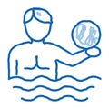 man and volleyball water ball icon vector outline illustration