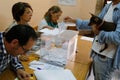 Activity at Polling station during elections day in Spain