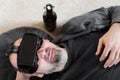 Man with vr glasses, downview Royalty Free Stock Photo