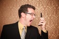 Man vs. Phone Royalty Free Stock Photo