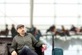 The man waiting at airport Royalty Free Stock Photo