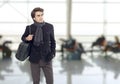 The man waiting at airport Royalty Free Stock Photo