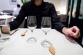 Man waiting for his dinner in a restaurant Royalty Free Stock Photo