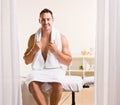 Man waiting for massage Royalty Free Stock Photo