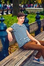 Young man relaxing at Central Park, New York Royalty Free Stock Photo