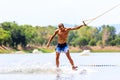 Man Wakeboarding Royalty Free Stock Photo