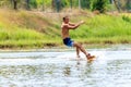 Man Wakeboarding Royalty Free Stock Photo