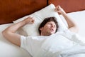 Man waking up softly Royalty Free Stock Photo