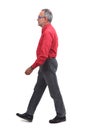 Man waling on white background