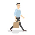 Man walking with bag with bread from the store Royalty Free Stock Photo