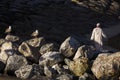 Man walking on the beach of Essaouira City of Morocco