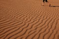 Man walking on the beautiful sand