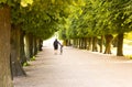 Man walking with bicycle in the park