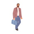 Man walking with briefcase, successful person