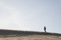 Man walking in desert Royalty Free Stock Photo