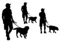 Man walking with a dog Royalty Free Stock Photo