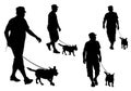 Man walking with a dog Royalty Free Stock Photo